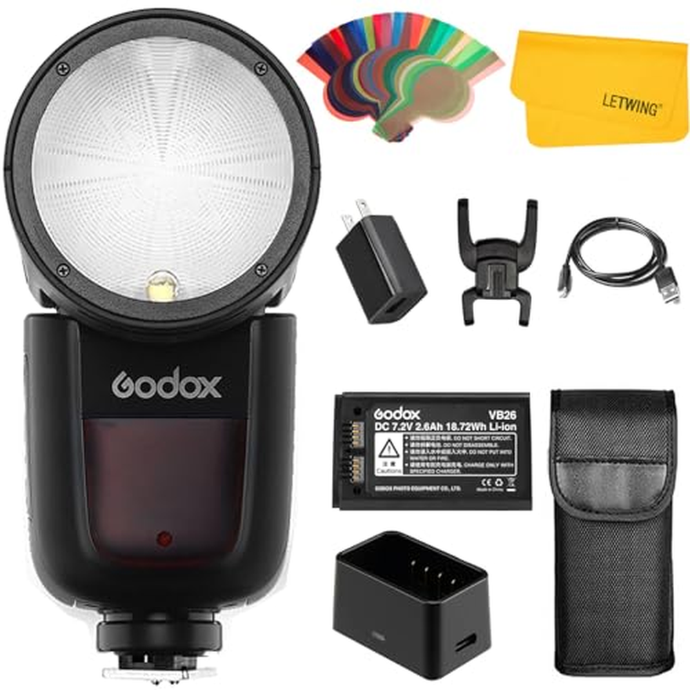 Godox V1S V1-S 76Ws 2.4G Fresnel Zoom Bezdrátový blesk TTL s kulatou hlavou kompatibilní s fotoaparáty Sony a7RII a7R a58 a99 IL