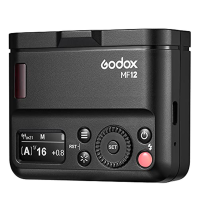 Godox MF12-K2 12 W makroblesk, bezdrátové ovládání 2.4G, režim TTL/M, vestavěná lithiová baterie 3,7 V / 6,29 W jako blesk kompa