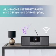 XORO HMT 600 V2 - All-in-One Internetradio mit WLAN, CD-Player, DAB+/FM Radio, Bluetooth, Podcast, USB MP3 Mediaplayer, Spotify 