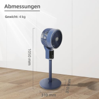 Designový stojanový ventilátor Be Cool 26 cm s 3D oscilací a aroma boxem - 50 W, 3D oscilace, nastavitelná výška: 80-105 cm, 12h