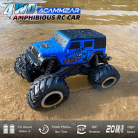 ACAMMZAR 1:16 obojživelný RC Monster Truck, auta na dálkové ovládání pro děti, IPX7 vodotěsný 2,4GHz 4WD 360° rotace, oboustrann