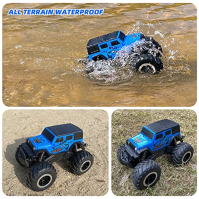 ACAMMZAR 1:16 obojživelný RC Monster Truck, auta na dálkové ovládání pro děti, IPX7 vodotěsný 2,4GHz 4WD 360° rotace, oboustrann