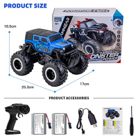 ACAMMZAR 1:16 obojživelný RC Monster Truck, auta na dálkové ovládání pro děti, IPX7 vodotěsný 2,4GHz 4WD 360° rotace, oboustrann