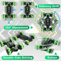 FORMIZON Dálkově ovládané auto pro děti, oboustranný kaskadérský vůz s 360° otáčením, dálkově ovládané terénní vozidlo se světly
