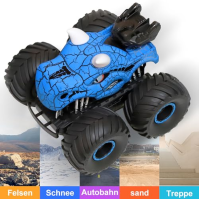 Dětské auto na dálkové ovládání, 1:16 monster truck s cool LED světly, 2,4 GHz RC auta pro kluky, dinosauří hračka dárek pro klu