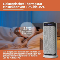 SHX PTC keramický ohřívač s displejem 2000W SHX37PTC2000LD - Keramický ohřívač s ventilátorem, 2000 W, otočná funkce, displej, d