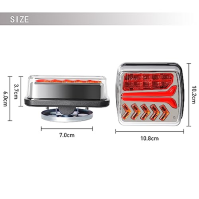 AOHEWEI Bezdrátová zadní světla přívěsu LED Magnetická zadní světla pro nákladní automobily Bez kabelu 12V Schváleno ECE se 7kol