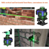 Laserová úroveň KKnoon 4D se 16 laserovými čarami, automaticky se nivelující v horizontálním i vertikálním směru