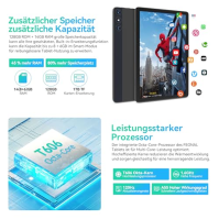 2024 Nejnovější Android 14 Tablet 10 palců,4G LTE Tablety s 2 SIM 1 SD slot,5G Wifi Tablet PC s 14GB+128GB(1TBTF),3 v 1 Tablet s