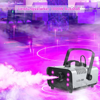 Katomi 1000W Fog Machine s DMX Controllable, 6 LED RGB Effect Light Smoke Machine, Fog Smoke Machine s rádiovým dálkovým ovládán