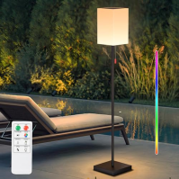 NiceBuy Solární stojací lampa Venkovní zahradní dobíjecí stojací lampa LED dobíjecí stmívatelná teplá bílá RGB stojací lampa bez