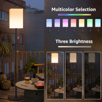 NiceBuy Solární stojací lampa Venkovní zahradní dobíjecí stojací lampa LED dobíjecí stmívatelná teplá bílá RGB stojací lampa bez