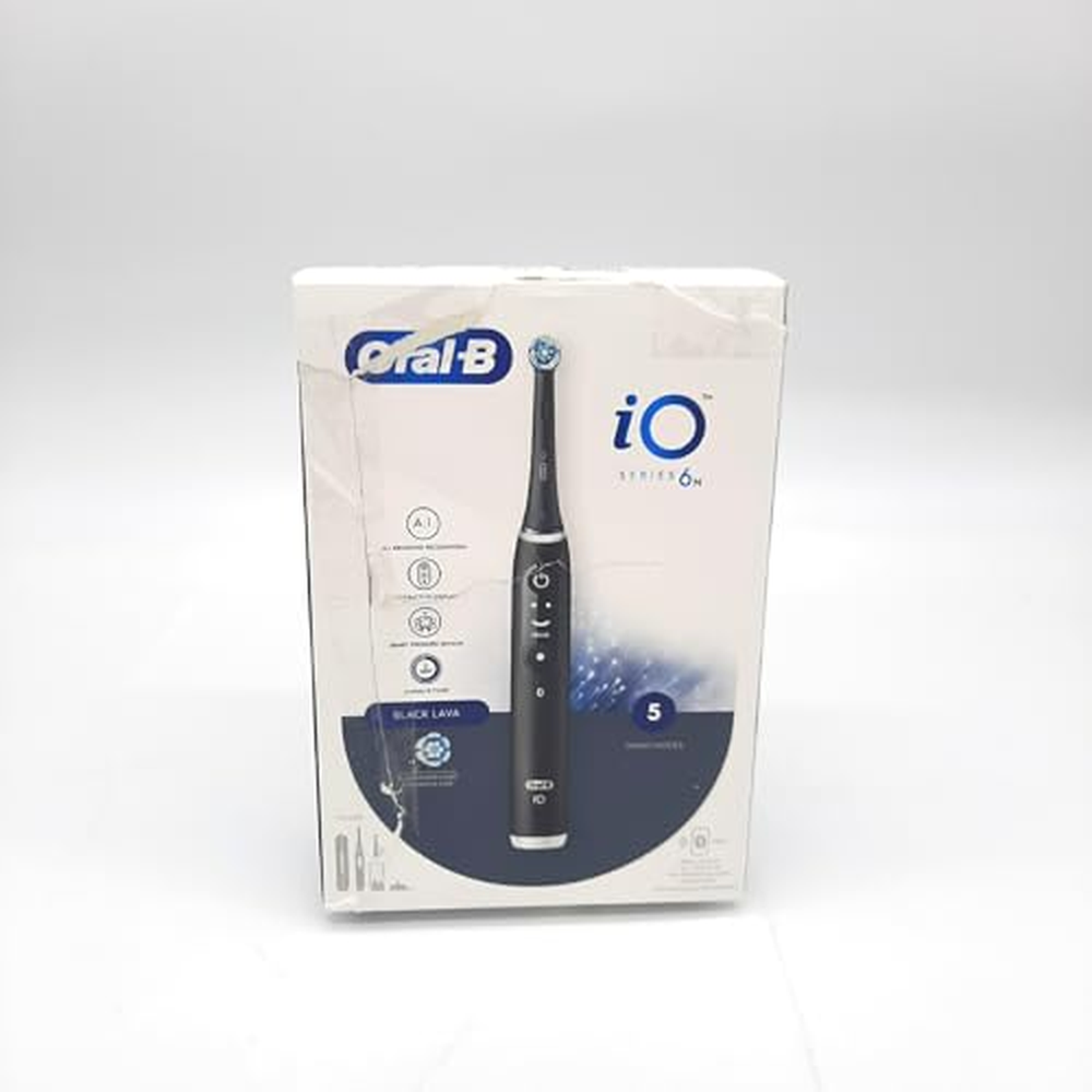 Oral-B dobíjecí elektrický zubní kartáček iO6 Black, 1 zubní kartáček + 1 zubní pasta Ochrana dásní a antibakteriální štít Hloub