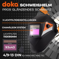 DOKA svářečská přilba, DIN 4/9-13, svářečské přilby, 93x43mm, svářečská přilba, pro MMA MIG MAG TIG, maska automatická, svařován