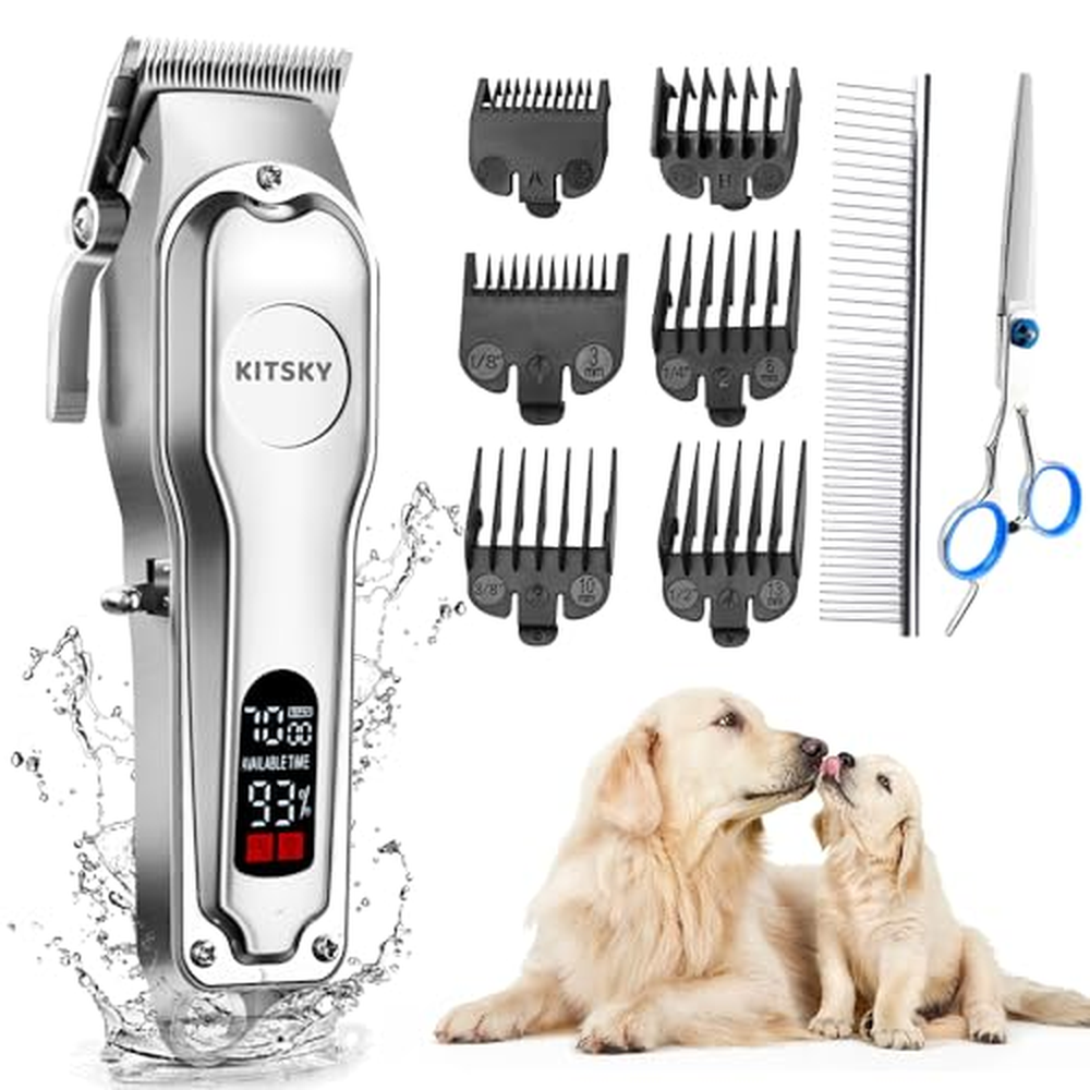 Kitsky Silent Dog Clipper Professional Clipper for Dog Cat, Pet Shaver Dog Trimmer Kit, Cordless Electric Hair Clipper Dog Shave