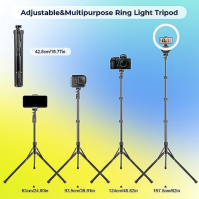 Aureday 14'' Selfie Ring Light s 62'' stativovým stojanem a držákem na telefon, stmívatelné LED kruhové světlo na telefon pro lí