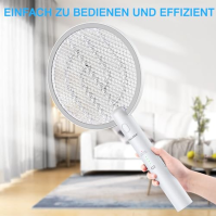 PALONE Fly Zapper 3000V Fly Killer s USB nabíjením, Fly Swatter Safety Net Protection White Bug Zapper pro komáry, mouchy, včely