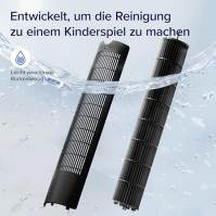 Levoit 25 dB velmi tichý chytrý věžový ventilátor do ložnice, rychlost ventilátoru 7,9 m/s, oscilace 90° a nastavení 60° Věžový 