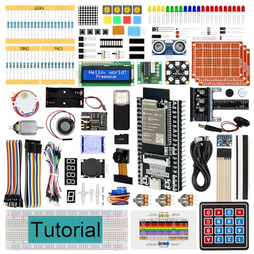 FREENOVE Ultimate Starter Kit pro ESP32-WROVER (včetně) (kompatibilní s Arduino IDE), bezdrátová palubní kamera, Python C, 814 s