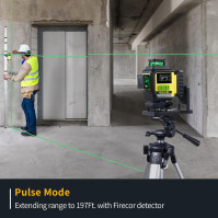 Firecore 4 x 360° Laserový nivelátor s lithiovým akumulátorem, zeleným samonivelačním laserem, laserový nivelátor s displejem