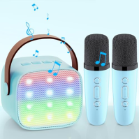 Karaoke stroj se 2 mikrofony, [Premium verze] Wowstar přenosný Bluetooth karaoke stroj pro děti dospělé s efekty změny hlasu a L