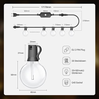 Ehaho 17M pohádková světla venkovní stmívatelná | teplá bílá neutrální bílá studená bílá | pohádková světla venkovní s 20+3 ks ž