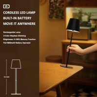 2 kusy Stmívatelná LED dobíjecí stolní lampa, dotyková bezdrátová stolní lampa s USB-C, kovová LED dobíjecí stolní lampa pro ven