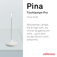 Zafferano, Pina lampa, Bezdrátová, Dobíjecí stolní lampa s dotykovým ovládáním, Vhodná i pro venkovní použití, Stmívač, 2200-300