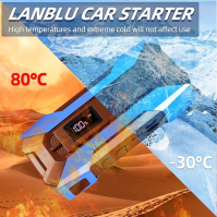 LanBlu auto startér power bank, 2000A špičkový proud startér power bank, super bezpečné auto baterie booster s jumper kabel & LE