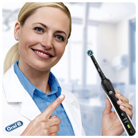 Oral-B Smart 4 4500 CrossAction dobíjecí elektrický zubní kartáček, černý, 3 režimy čištění, 2 hlavice, prémiové cestovní pouzdr