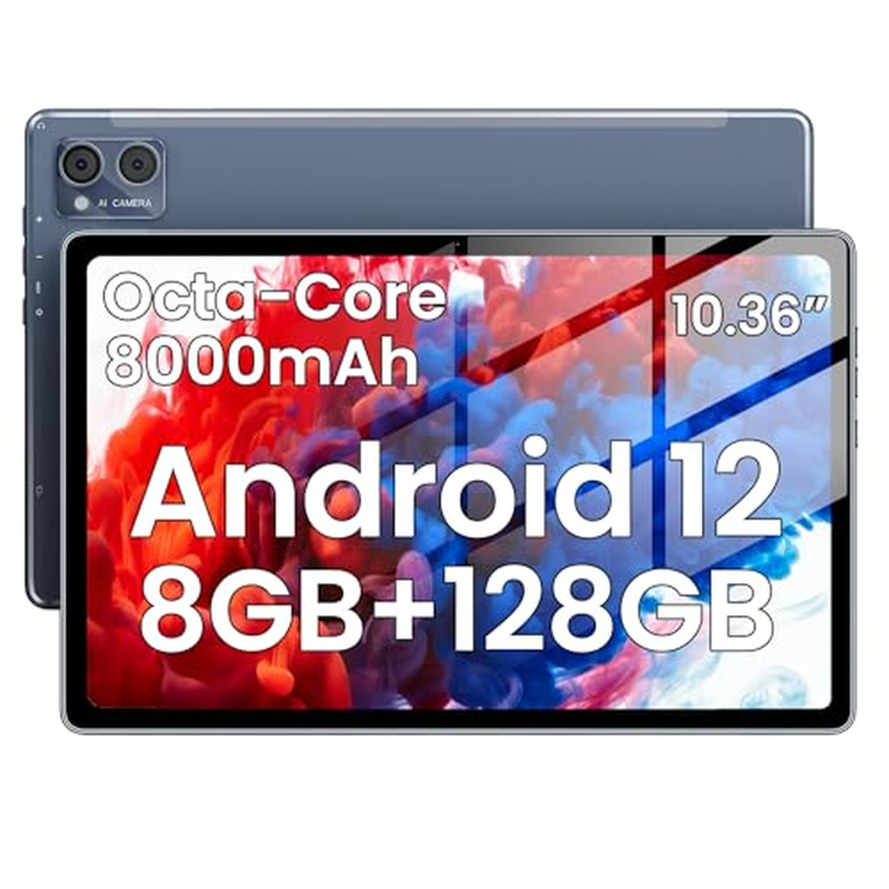 TPZ Tablet 10.36 Zoll, Android 12 Tablet PC s 8(4+4) GB RAM+128GB ROM+ 1TB TF, 8000mAh, 2000x1200 FHD, Octa-Core CPU, 5G+2.4G Wi