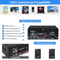 HiFi zesilovač AK45 Mini Bluetooth stereo audio zesilovač přijímač 12V/ 220V 400W 2 kanály digitální zesilovač zvuku zesilovač z