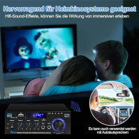 HiFi zesilovač AK45 Mini Bluetooth stereo audio zesilovač přijímač 12V/ 220V 400W 2 kanály digitální zesilovač zvuku zesilovač z