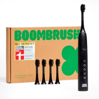 BOOMBRUSH Elektrický zubní kartáček Sonic Toothbrush s 90denní baterií včetně 5 náhradních hlavic - černá