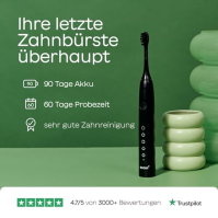 BOOMBRUSH Elektrický zubní kartáček Sonic Toothbrush s 90denní baterií včetně 5 náhradních hlavic - černá