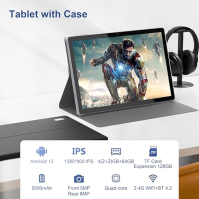 Tibuta Smartpad A10 Tablet 10,1" Android 13 Tablety s pouzdrem, 4+64GB ROM Čtyřjádrový procesor 5000mAh baterie, 1280x800 IPS HD