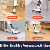 OSOTEK H200 Lite Mop Vacuum Cleaner, 180° plochá sací stěrka, bezdrátový mokro-suchý vysavač 3 v 1 se samočištěním, čištění 2 bo