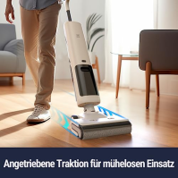 OSOTEK H200 Lite Mop Vacuum Cleaner, 180° plochá sací stěrka, bezdrátový mokro-suchý vysavač 3 v 1 se samočištěním, čištění 2 bo