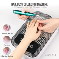 Saviland Nail Dust Collector Machine with Reusable Filter - 80W Powerful Nail Vacuum Fan Electric Dust Collector Cleaner Manicur