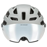 uvex finale visor V, bezpečná městská přilba unisex, s hledím, včetně LED světla, matný papyrus, 56-61 cm