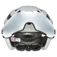 uvex finale visor V, bezpečná městská přilba unisex, s hledím, včetně LED světla, matný papyrus, 56-61 cm