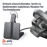 Plantronics - CS540 - bezdrátová náhlavní souprava DECT s APS-11 (Poly) - konvertibilní s jedním uchem (mono) (3 styly nošení) -