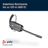 Plantronics - CS540 - bezdrátová náhlavní souprava DECT s APS-11 (Poly) - konvertibilní s jedním uchem (mono) (3 styly nošení) -