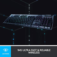 Bezdrátová mechanická herní klávesnice Logitech G915 LIGHT SPEED, klikací spínač GL s nízkoprofilovým LIGHTSYNC RGB, skandinávsk