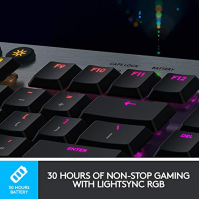 Bezdrátová mechanická herní klávesnice Logitech G915 LIGHT SPEED, klikací spínač GL s nízkoprofilovým LIGHTSYNC RGB, skandinávsk