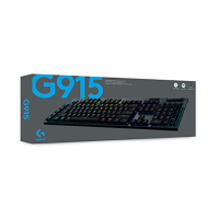 Bezdrátová mechanická herní klávesnice Logitech G915 LIGHT SPEED, klikací spínač GL s nízkoprofilovým LIGHTSYNC RGB, skandinávsk