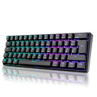 RK61 RGB herní klávesnice, 2,4 GHz bezdrátová/Bluetooth/drátová, 60% mechanická klávesnice, 61 kláves, hnědé spínače s možností 