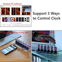 NovelLife SE Tube Clock, DIY Nixie Tube Clock Kit Simulation, digitální kalendář stopky, 6 bitů IPS Screen Time Photo Display, S