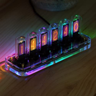 NovelLife SE Tube Clock, DIY Nixie Tube Clock Kit Simulation, digitální kalendář stopky, 6 bitů IPS Screen Time Photo Display, S