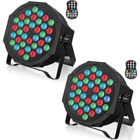 U`King 2PCS dobíjecí LED Par reflektory, RGB 36 LED pódiové světlo s dálkovým ovládáním a časováním pro svatební DJ diskotéky ak